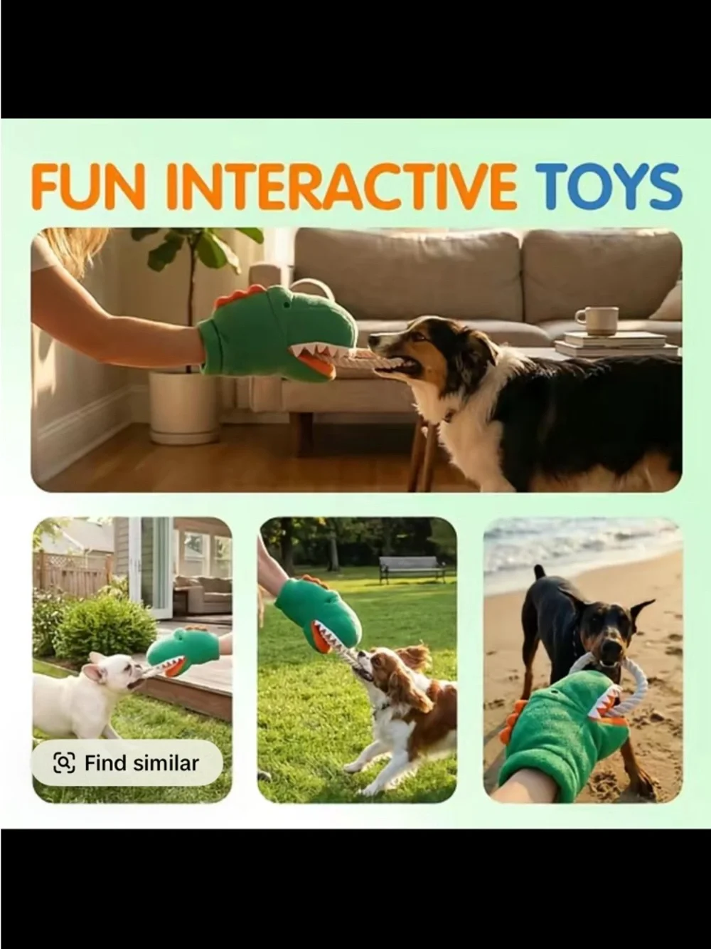 Lepawit Plush Crocodile Dog Toy with Rope Tug